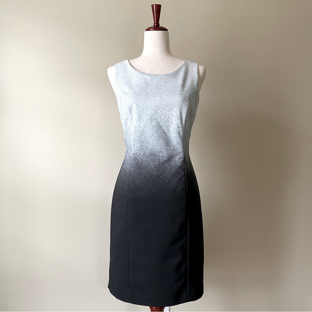 Banana Republic Dress Sleeveless Grey to Black Speckled Gradient Color Size 8.